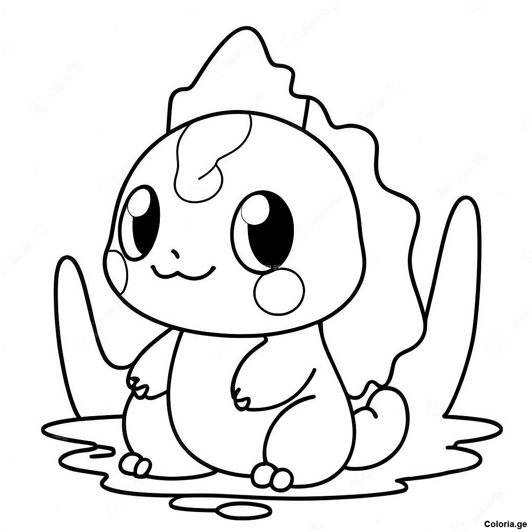 Page à colorier Page De Coloriage Pokémon De Type Eau Mignon imprimable gratuitement de la collection Pokemon — dessin en noir et blanc pour enfants et adultes.
