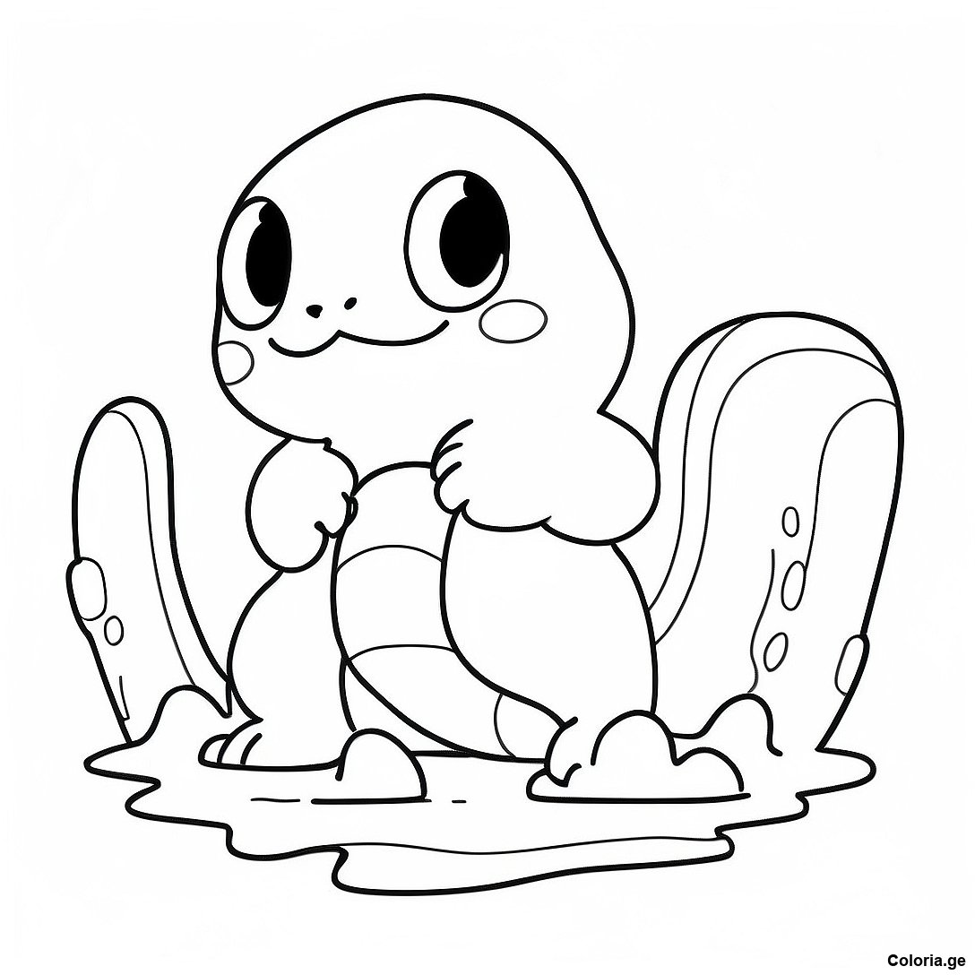 Page à colorier Page De Coloriage Pokémon De Type Eau imprimable gratuitement de la collection Pokemon — dessin en noir et blanc pour enfants et adultes.