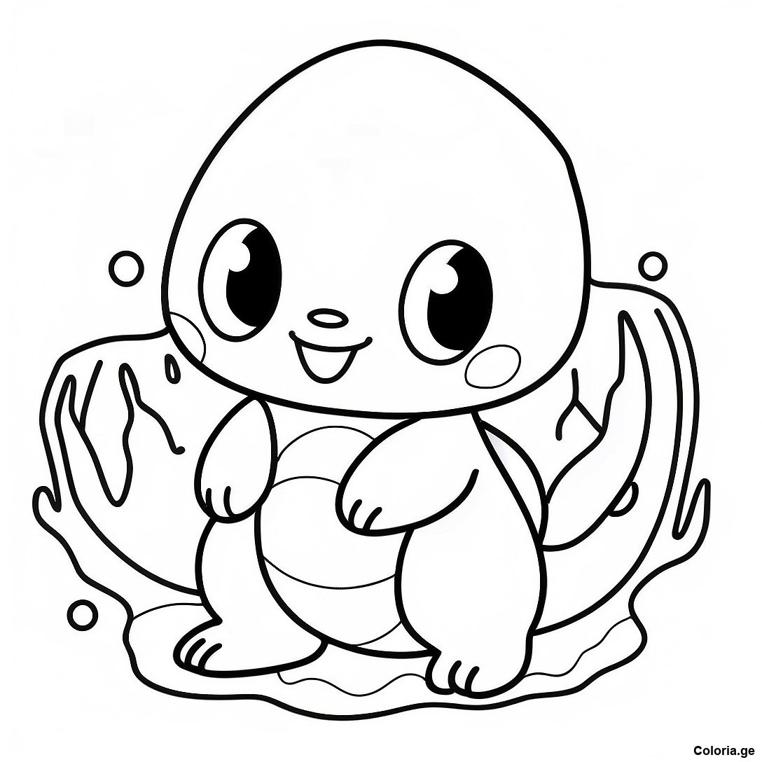Page à colorier Page De Coloriage Pokémon De Type Eau imprimable gratuitement de la collection Pokemon — dessin en noir et blanc pour enfants et adultes.