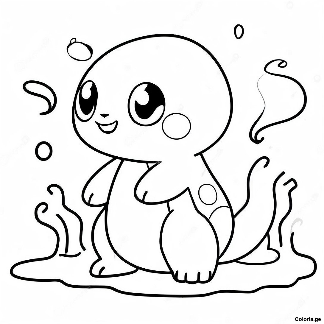Page à colorier Page De Coloriage Pokémon De Type Eau imprimable gratuitement de la collection Pokemon — dessin en noir et blanc pour enfants et adultes.