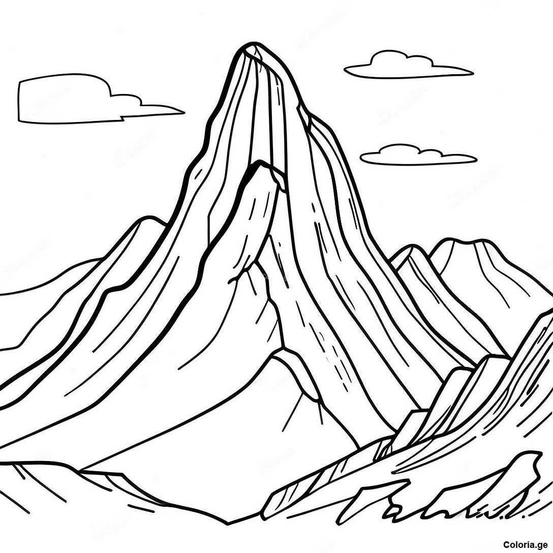 Page à colorier Page De Coloriage Roche De Montagne Dentelée imprimable gratuitement de la collection Divers — dessin en noir et blanc pour enfants et adultes.