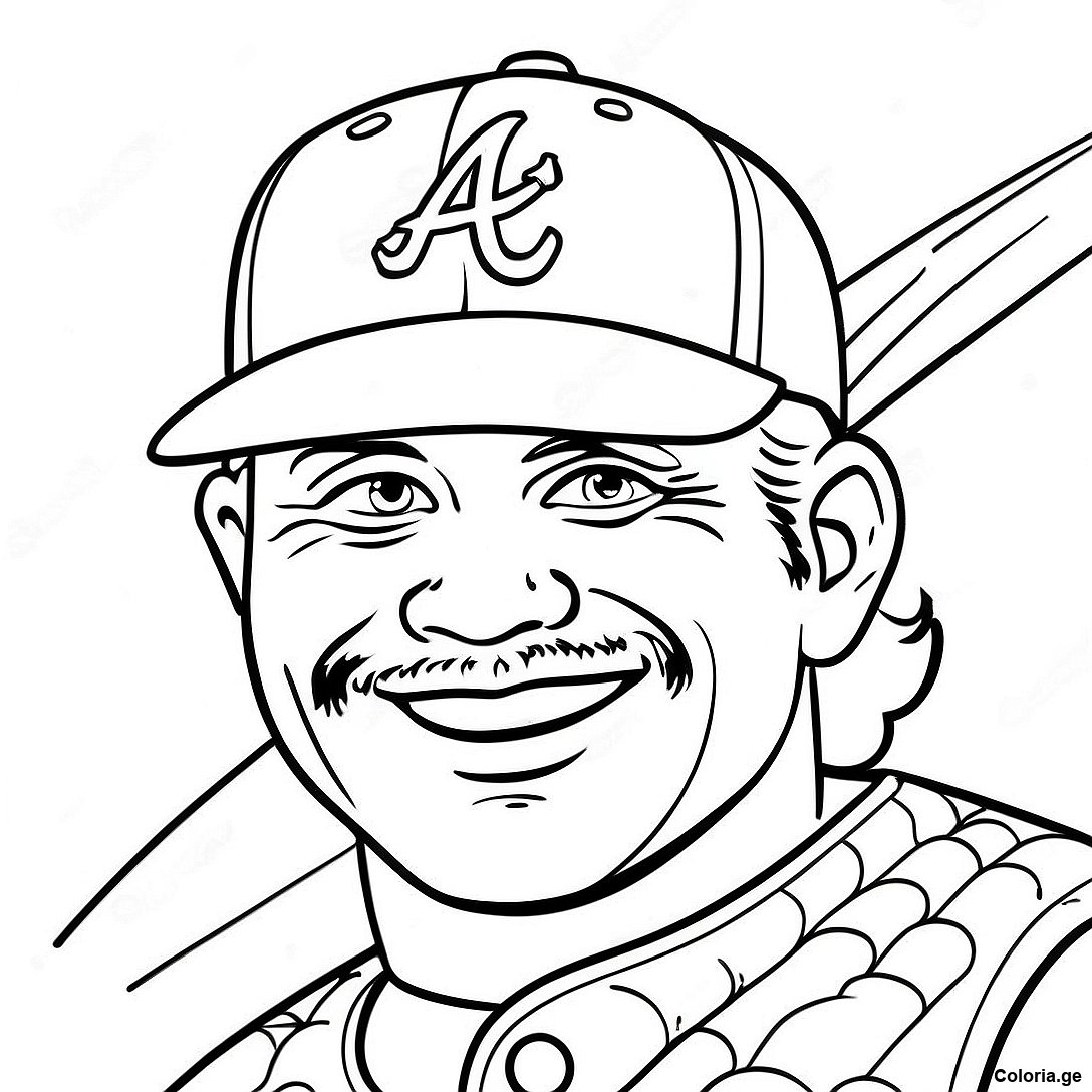 Page à colorier Page De Coloriage Vintage Des Atlanta Braves imprimable gratuitement de la collection Sports — dessin en noir et blanc pour enfants et adultes.