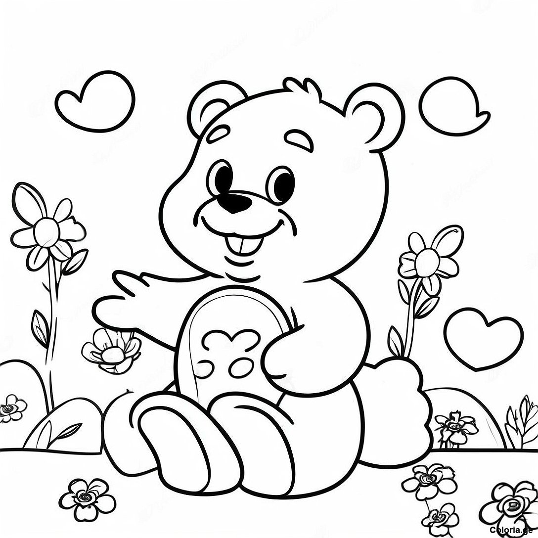 Page à colorier Page De Coloriage Vintage Les Bisounours imprimable gratuitement de la collection Divers — dessin en noir et blanc pour enfants et adultes.