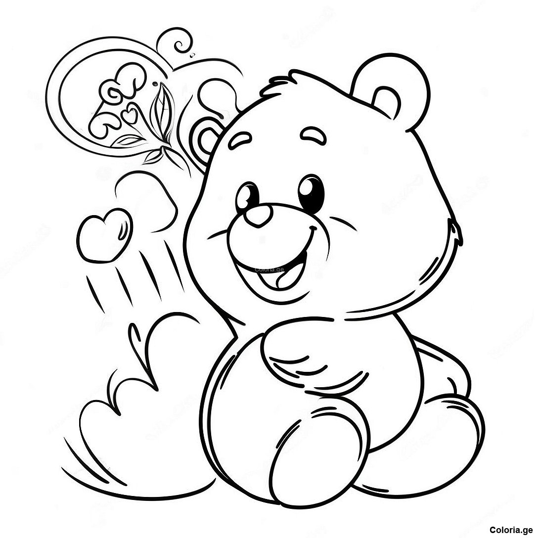 Page à colorier Page De Coloriage Vintage Les Bisounours imprimable gratuitement de la collection Divers — dessin en noir et blanc pour enfants et adultes.