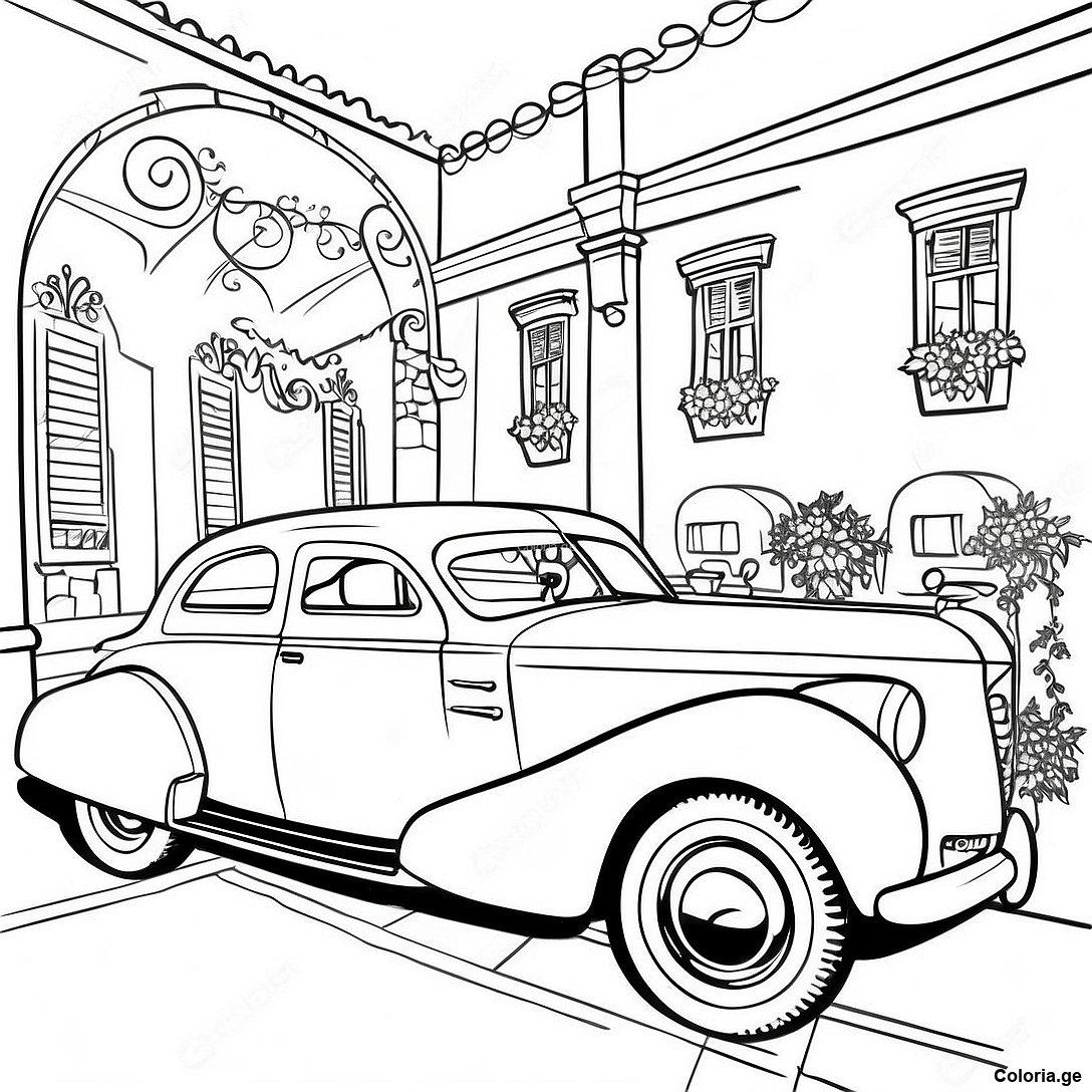 Page à colorier Page De Coloriage Vintage imprimable gratuitement de la collection Divers — dessin en noir et blanc pour enfants et adultes.