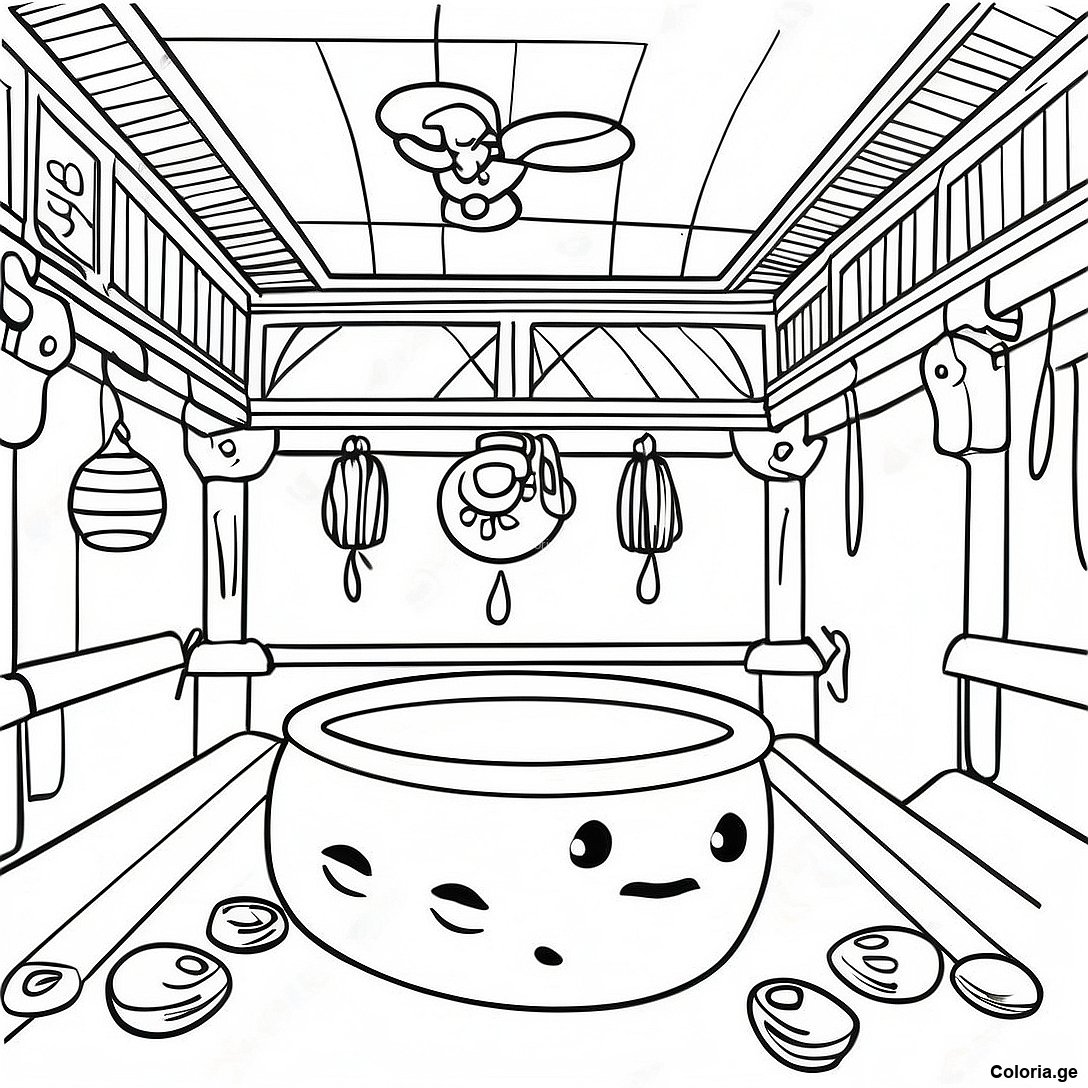 Scene De La Maison De Bain De Voyage De Chihiro Page A Colorier 62140 13691
