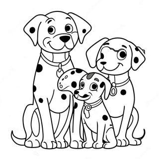 Page De Coloriage De La Famille Dalmatienne 100040-38724