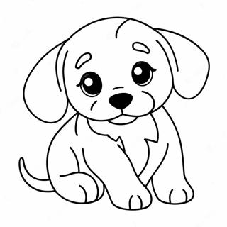 Chiot Réaliste Facile Pages À Colorier