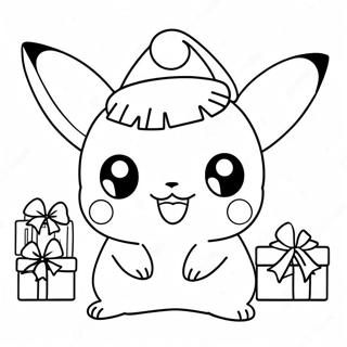 Pikachu De Noël Pages À Colorier