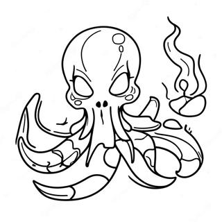 Page De Coloriage De Scorpion Avec Une Tete De Mort Enflammee 100421-39013