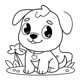 Page De Coloriage De Chien Kawaii Joueur 100574-39134