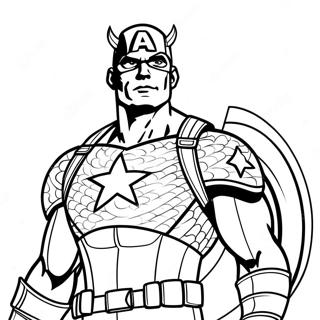 Page A Colorier De Captain America Debout Avec Fierte 10058-2477
