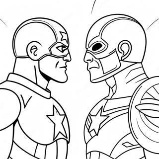 Page A Colorier De Captain America Contre Le Crane Rouge 10059-1133