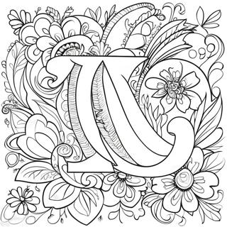 Page De Coloriage De Design De Lettre Elegant 100701-39229