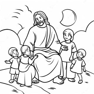Page De Coloriage De Jesus Avec Des Enfants 101112-39549