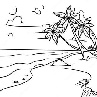 Page De Coloriage De Paradis Tropical A La Plage 101189-39612