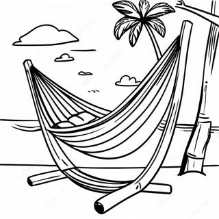 Page De Coloriage De Hamac Relaxant A La Plage 101190-39616