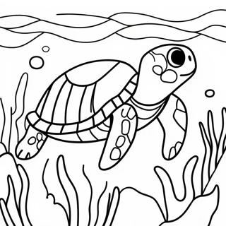 Page De Coloriage Realiste De Tortue De Mer Sous Leau 101293 39803