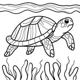 Page De Coloriage Realiste De Tortue De Mer Sous Leau 101293 39804