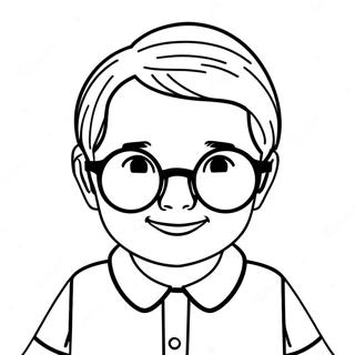 Page De Coloriage Dun Enfant Intelligent Portant Des Lunettes 101345-39742