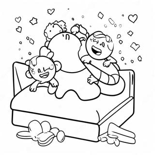 Page De Coloriage De Bataille De Coussins Lors Dune Nuitee 101394 39881