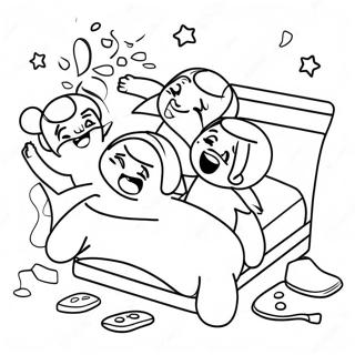 Page De Coloriage De Bataille De Coussins Lors Dune Nuitee 101394 39883