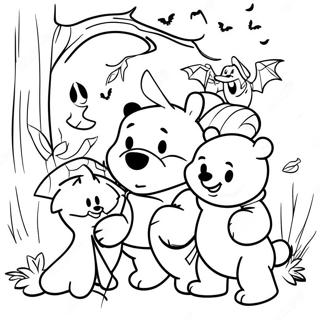 Page De Coloriage Winnie Lourson Et Ses Amis A La Fete Dhalloween 101499-39972