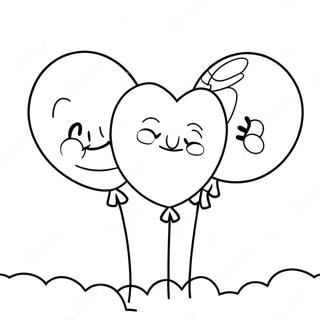 Page A Colorier De Jolis Ballons En Forme De Coeur 10153-2774