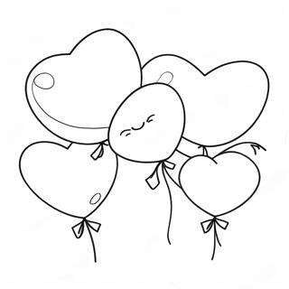 Page A Colorier De Jolis Ballons En Forme De Coeur 10153-2775