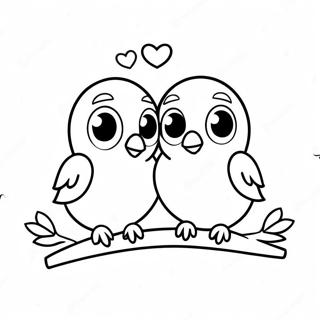 Page A Colorier Dadorables Oiseaux Amoureux 10154-977