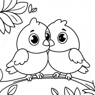 Page A Colorier Dadorables Oiseaux Amoureux 10154-978