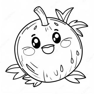 Page De Coloriage Noix De Coco Mignonne Avec Un Sourire 101626 40060