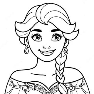 Frozen 2 Elsa Cheveux Lâchés Pages À Colorier