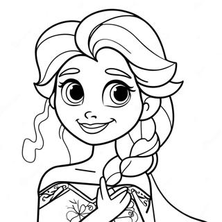 Page De Coloriage Elsa Cheveux Laches De La Reine Des Neiges 2 101651-40074