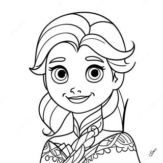 Page De Coloriage Elsa Cheveux Laches De La Reine Des Neiges 2 101651-40075