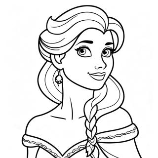 Page De Coloriage Elsa Elegante Avec Des Cheveux Flottants 101652-40077