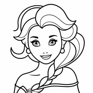 Page De Coloriage Elsa Elegante Avec Des Cheveux Flottants 101652-40078