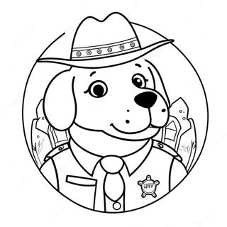 Page De Coloriage Adorable Labrador Sherif Avec Badge 101678-40098