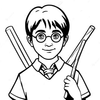 Page De Coloriage Harry Potter Avec Baguette 101704-40118