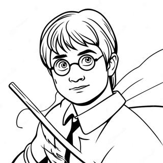 Page De Coloriage Harry Potter Avec Baguette 101704-40119