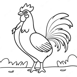 Page De Coloriage De Coq Majestueux Chantant Au Lever Du Soleil 101858-40241