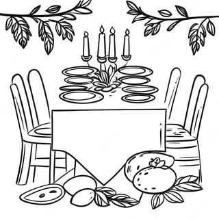 Page De Coloriage De La Table De Seder De Tu Bishvat 101910-40288