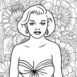 Page De Coloriage De Marilyn Monroe En Robe Glamour 102038-40383