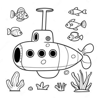 Page De Coloriage Dun Sous Marin Realiste Explorant Locean 102143 40468