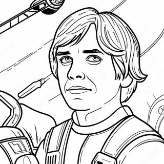 Page De Coloriage De Luke Skywalker Dans Un Chasseur X Wing 102195 40509