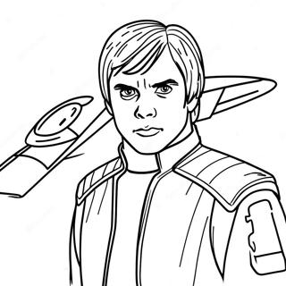 Page De Coloriage De Luke Skywalker Dans Un Chasseur X Wing 102195 40510