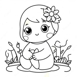 Page De Coloriage Mitsuri Mignonne Avec Des Fleurs 102424-40677