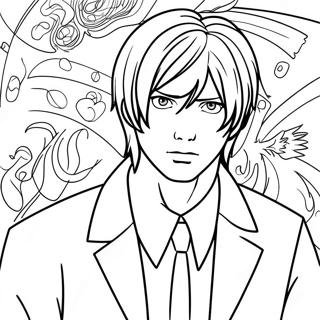 Page De Coloriage Light Yagami Avec Death Note 102450-40697