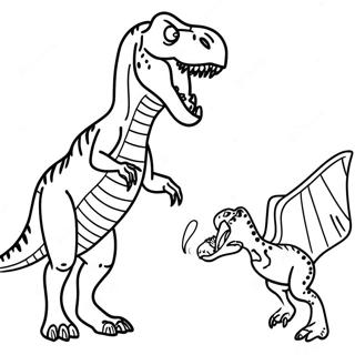 Page De Coloriage Indoraptor Contre T Rex 102608-40828