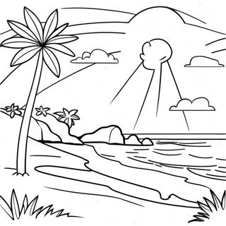 Page De Coloriage De Coucher De Soleil Colore En Californie 102685-40886